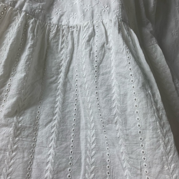 Lauren Ralph Lauren Jeans Co Boho Eyelet Midi Skirt A-line Cotton White Size 12 - Picture 5 of 10